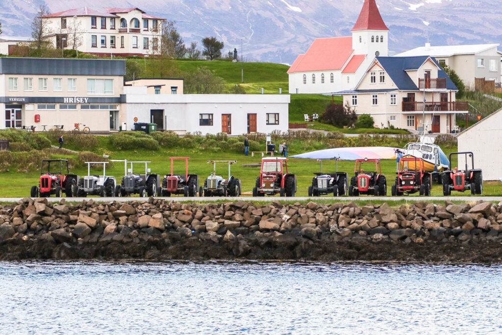 Tractors at Hrísey Island